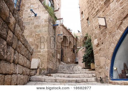 The old streets of Jaffa at early light, Tel Aviv, Israel