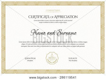 Certificate Template. Diploma Of Modern Design Or Gift Certificate. Vector Illustration.