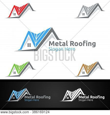 Metal Roofing Logo For Shingles Roof Real Estate Or Handyman Architecture