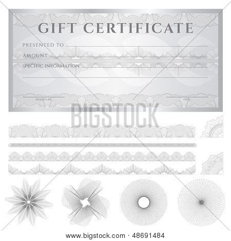 Gift Voucher / certificate / coupon template (banknote, money, currency, cheque, check)