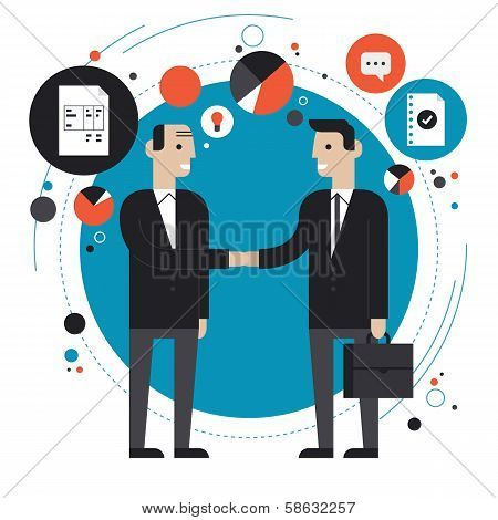 Business Partnership Flat Illustration