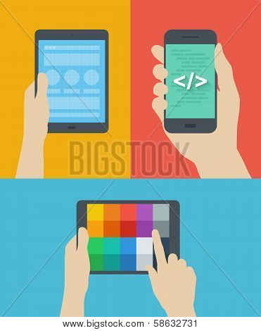 Mobile Web Design Flat Illustration