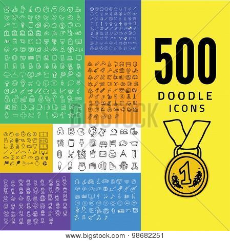 Set of 1000 doodle icon