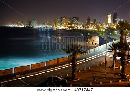 Tel Aviv. Night view from Jaffa