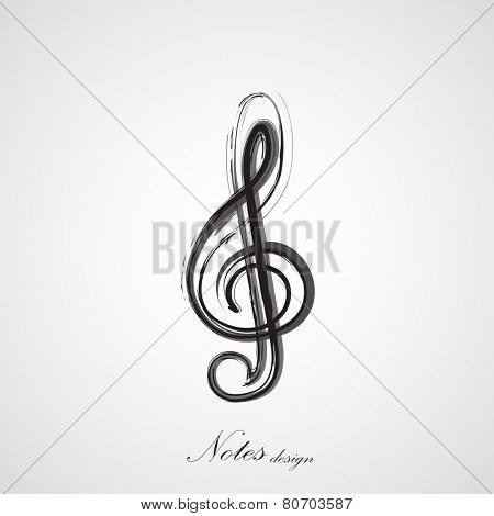 Music notes on a solide white background, easy editable