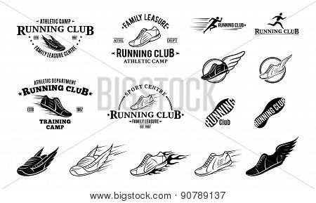 Running Club Labels, Icons and Design Elements