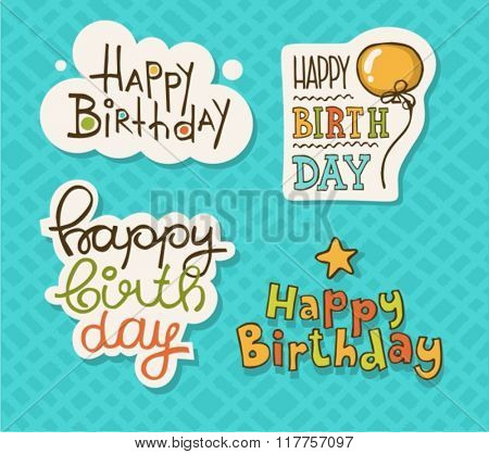 Vector Illustration of a Happy Birthday Greeting Card