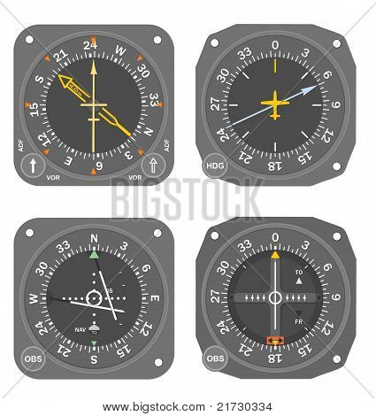 Aircraft instruments set