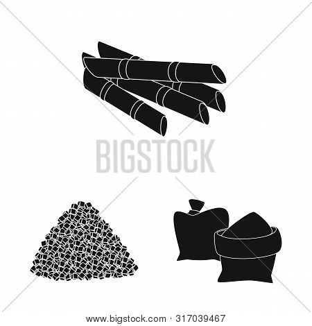 Isolated Object Of Sucrose And Technology Sign. Set Of Sucrose And Cane Stock Vector Illustration.