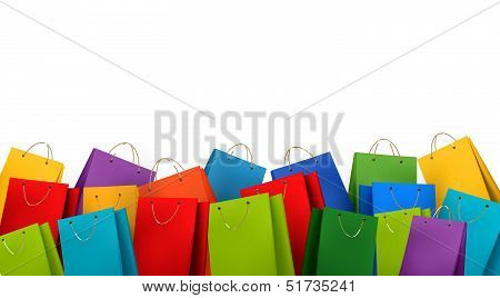 Background With Colorful Shopping Bags. Discount Concept.