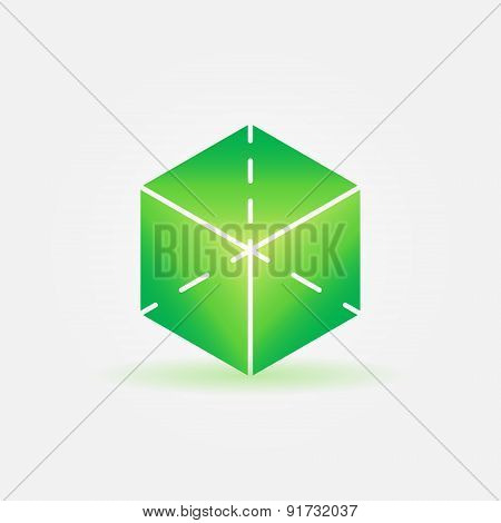 3d cube green logo