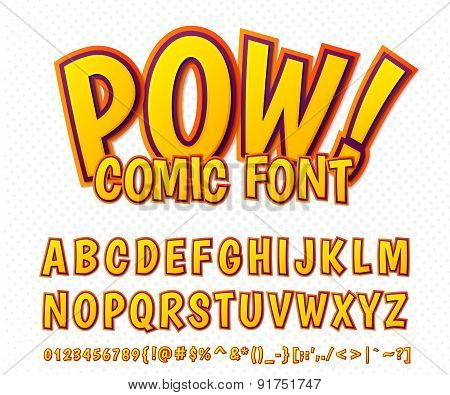 Creative Comic Font. Vector Alphabet In Style Pop Art