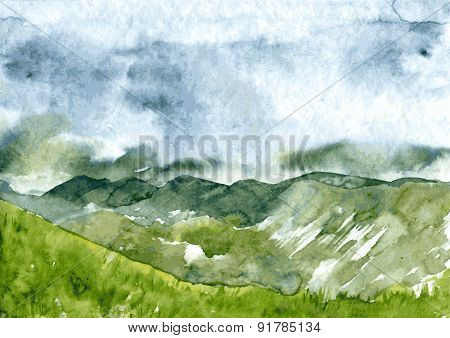 abstract watercolor landscape