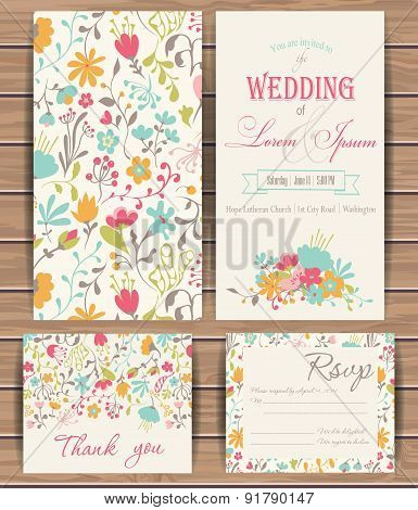 Floral vector card templates.