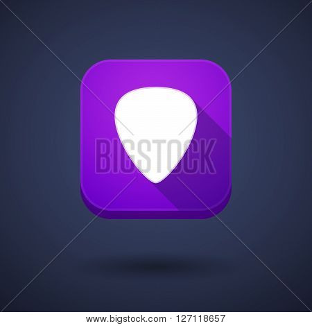 Square Long Shadow App Button With A Plectrum