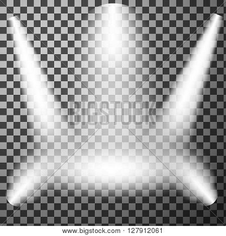 Realistic Light effect, Stage spotlight, Show scene spotlight, Spotlight glow effect, shine spotlight on transparent background, stage lighting spotlights, scene illumination, vector