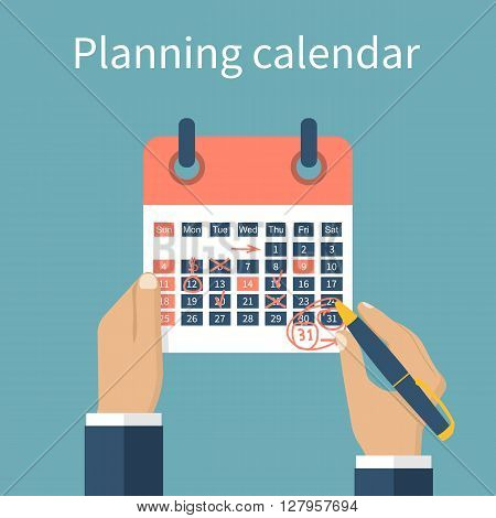 Mark Calendar. Planning