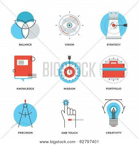 Creative Design Elements Line Icons Set