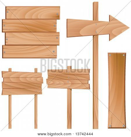 set di legno segno vettoriale