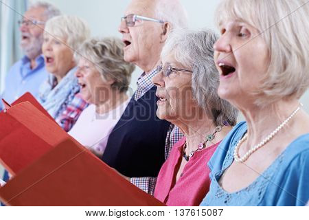 Group Of Seniors Singing In Choir Together