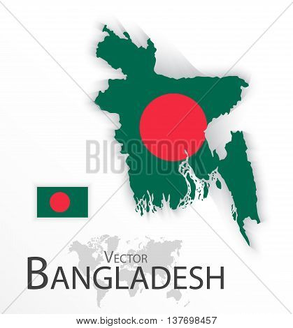 Bangladesh ( People's Republic of Bangladesh ) ( flag and map ) ( transportation and tourism concept )