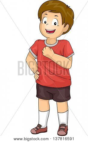 Illustration of a Boy Smiling Confidently