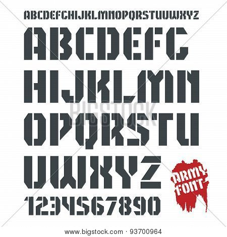 Stencil-plate Military Font And Numeral