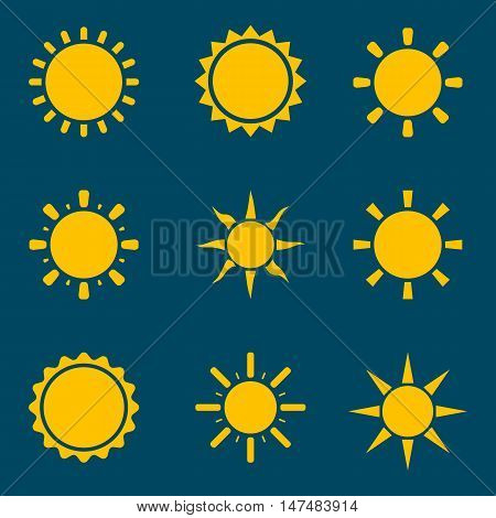 Sun icon set. Sun burst star logo icon. Sun star, summer, nature, sky, summer. Sunshine sun logo. Sun icon. Sun logo. Star vector icon logo. Sun silhouette. Sun isolated vector logo, sun logo