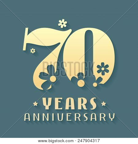 70 Years Anniversary Vector Icon, Symbol, Logo. Graphic Design Element For 70th Anniversary Birthday