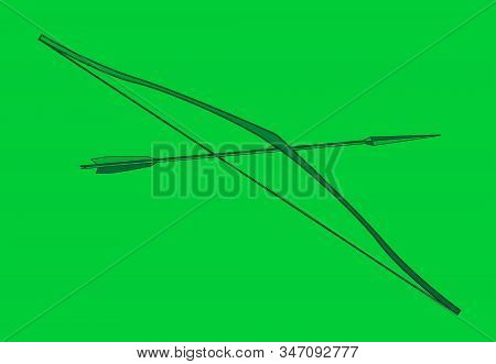 A Stypical Bow And Arrow On Gren As Used By Robin Hood