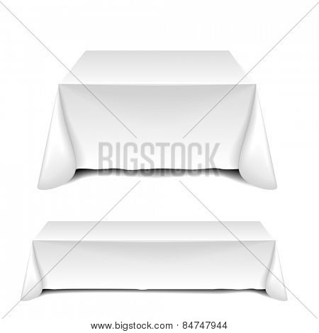 detailed illustration of blank white tables, eps10 vector