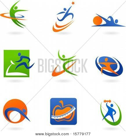 colorful abstract fitness icons