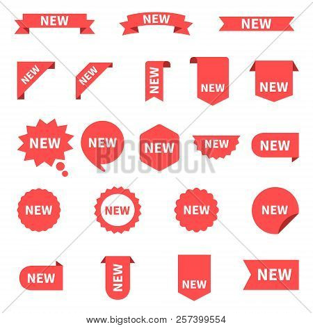 New Sticker Set Labels. Product Stickers With Offer. New Labels Or Sale Posters And Banners. Sticker