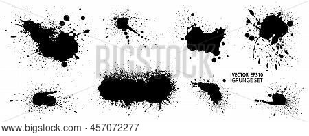 Grunge Splatter. Paint Splashes. Liquid Stains. Highly Detailed Grunge Textures. Paint Stain. Ink Sp