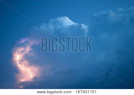 Lightnings In Storm Clouds. Peals Of A Thunder And The Sparkling Lightnings In Clouds