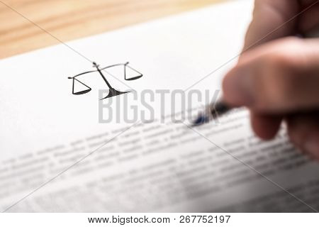 Attorney, Lawyer, Solicitor Or Jurist Working On A Business Brief In Law Firm. Legal Contract, Claus