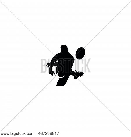 Man Rugby Icon. Simple Style Man Rugby Tournament Poster Background Symbol. Man Rugby Brand Logo Des