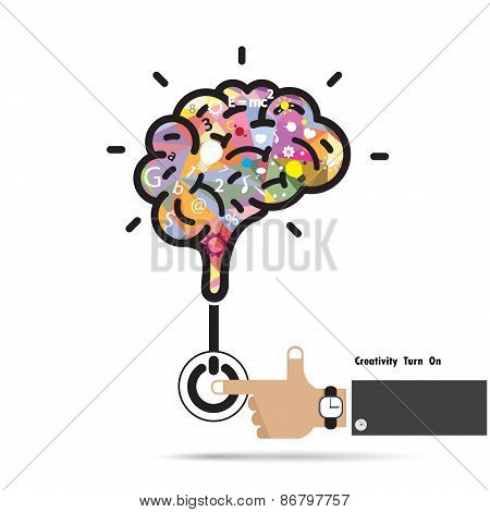 Brain Opening Concept.creative Brain Abstract Vector Logo Design Template. Corporate Business Indust