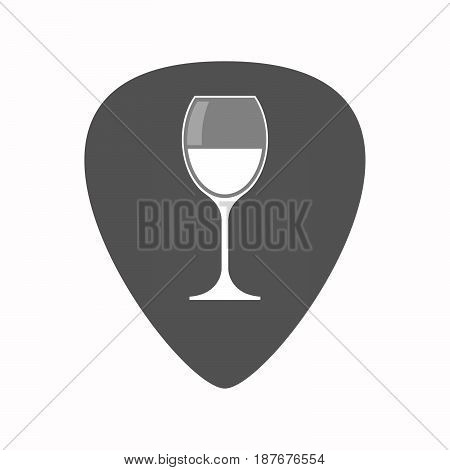 Isolated Guitar Plectrum With A Cup Of Wine