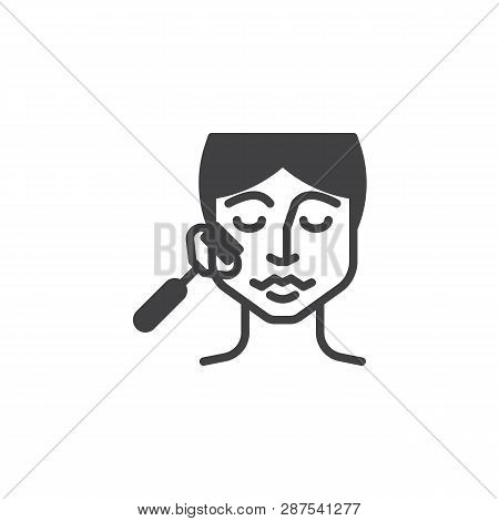 Face Massage Vector Icon. Filled Flat Sign For Mobile Concept And Web Design. Woman With Facial Jade