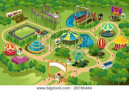 Carte de parc d'attractions