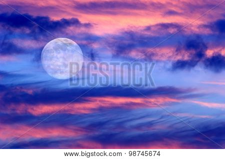 Moon Clouds Skies