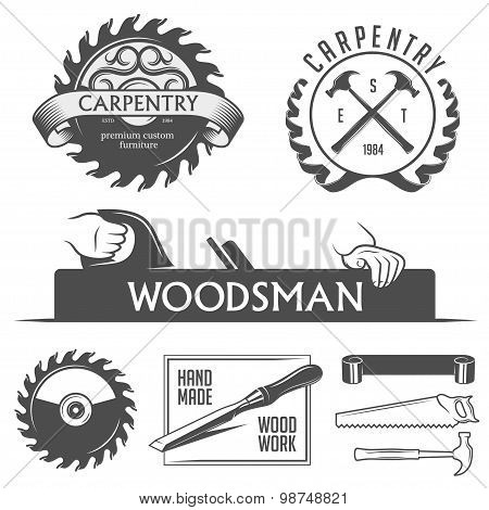 Carpentry and woodwork design elements in vintage style.