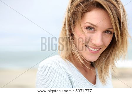 Portrait of beautiful 40-year-old blond woman