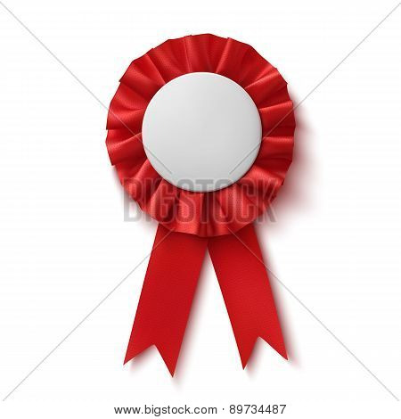 Blank, realistic red fabric award ribbon.