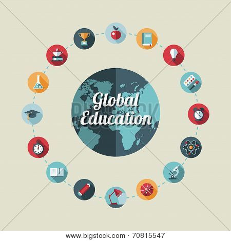 Illustration of school flat design composition