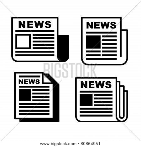 Newspaper Icons Set.