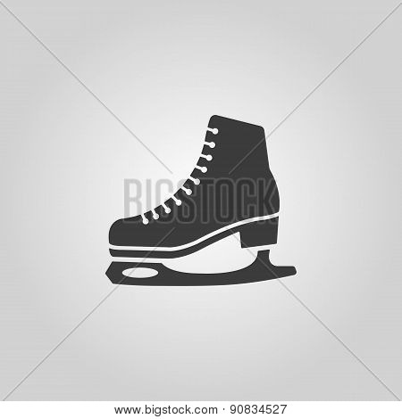 The Skates Icon. Figure Skates Symbol. Flat