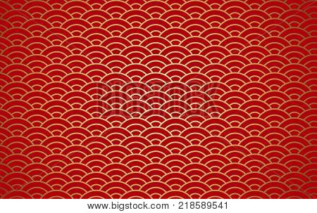 Vector stock Abstract Chinese traditional oriental ornament gold and red clouds new year background with beautiful gold asian style pattern seamless.