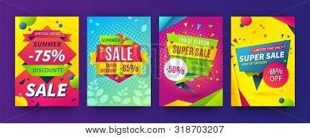 Banner Sale Poster. Promotion Flyer, Discount Voucher Template Special Offer Market Brochure. Vector